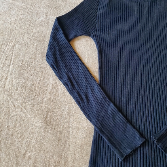 Women's Ribbed Asymmetric Sweater Dress Medium - Picture 3 of 5